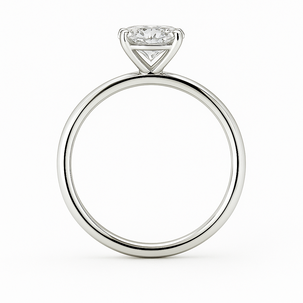 Moissanite Oval Solitaire Engagement Ring – 925 Silver, 7x5mm Oval Cut