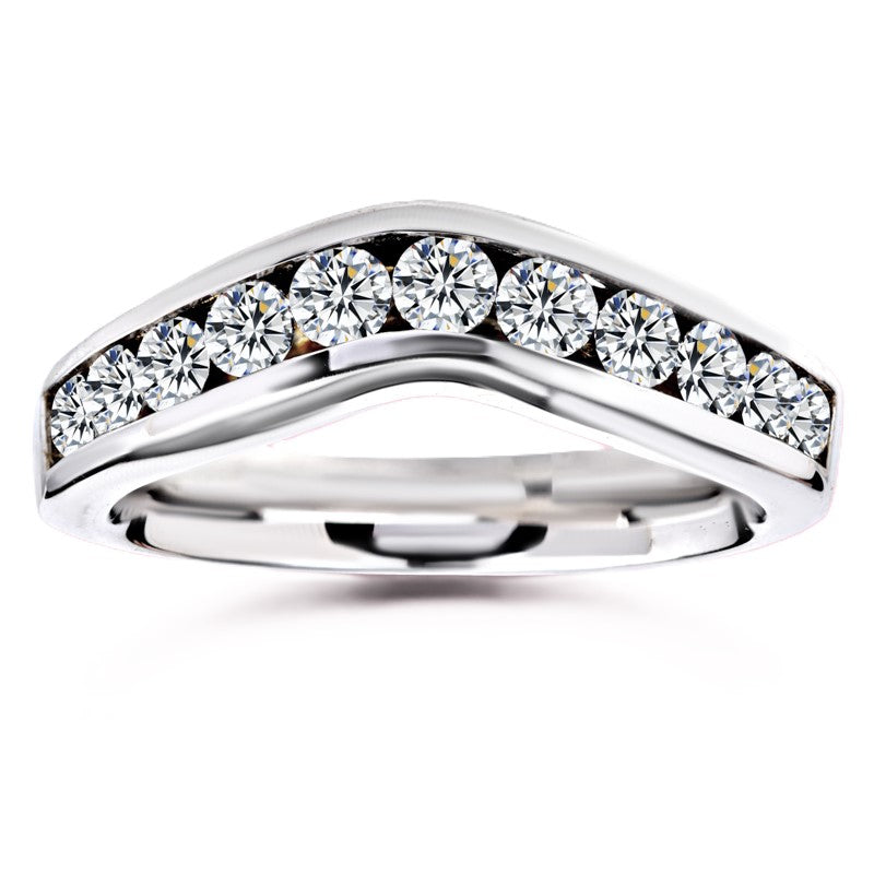 Moissanite Chevron Wedding Band – 1.00 carat – 925 Silver