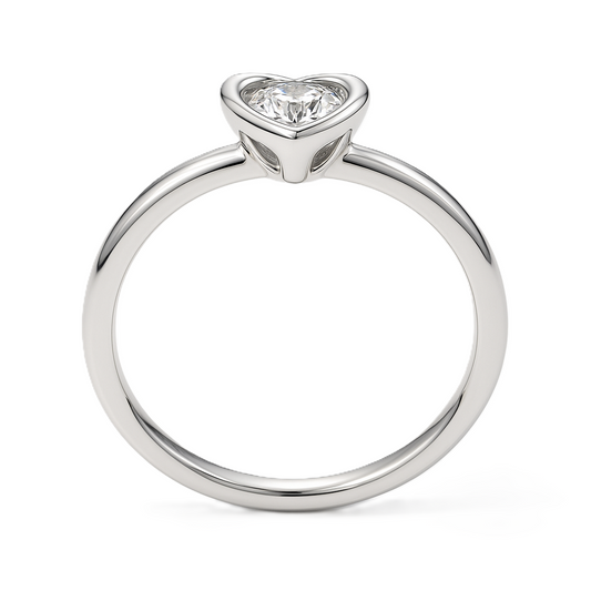 Moissanite Heart Solitaire Ring – 3 mm Round - 925 Silver | BSI Jewelry