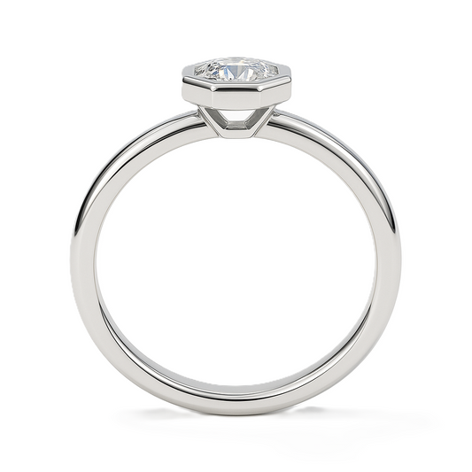 Moissanite Octagon Solitaire Ring – 3 mm Round - 925 Silver | BSI Jewelry