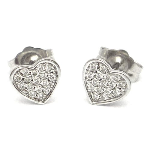 Moissanite Heart Pave Stud Earrings – 925 Silver