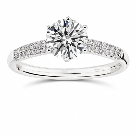 Moissanite Solitaire Ring – 925 Silver, 8mm Round Brilliant Cut