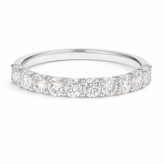Moissanite Wedding Band – 925 Silver