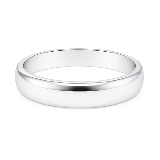 Plain Wedding Band – 925 Silver, 5mm Width, Comfort Fit