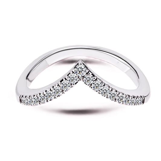 Moissanite V-Shape Wedding Band – 0.30 carat – 925 Silver