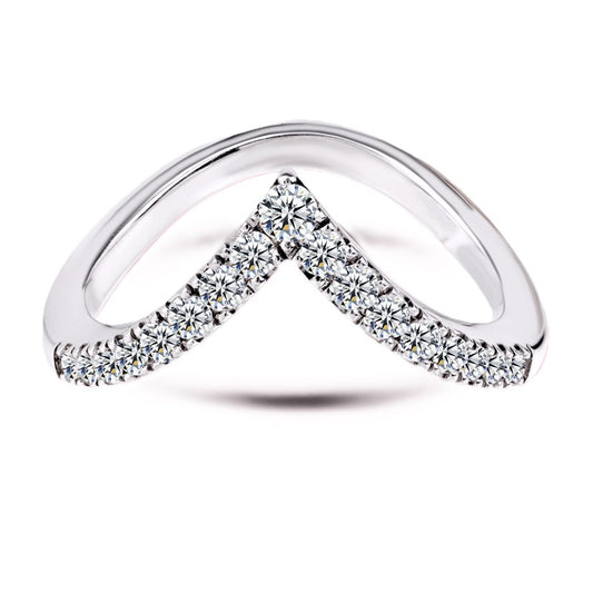 Moissanite V-Shape Wedding Band – 1.00 carat – 925 Silver