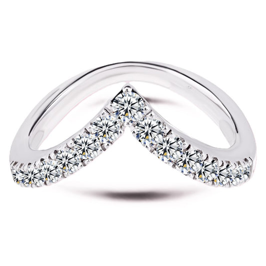 Moissanite V-Shape Wedding Band – 0.70 carat – 925 Silver