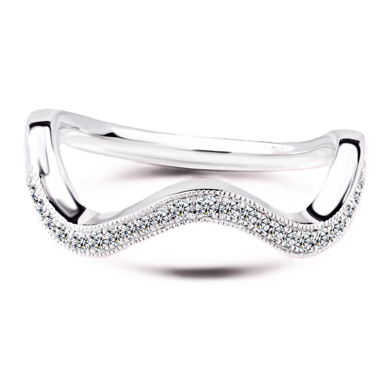 Moissanite Wave-Shaped Wedding Band – 0.30 carat – 925 Silver