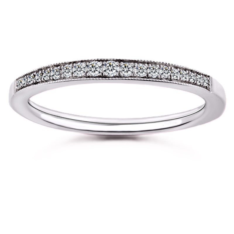 Moissanite Milgrain Half-Eternity Band – 0.10 carat – 925 Silver