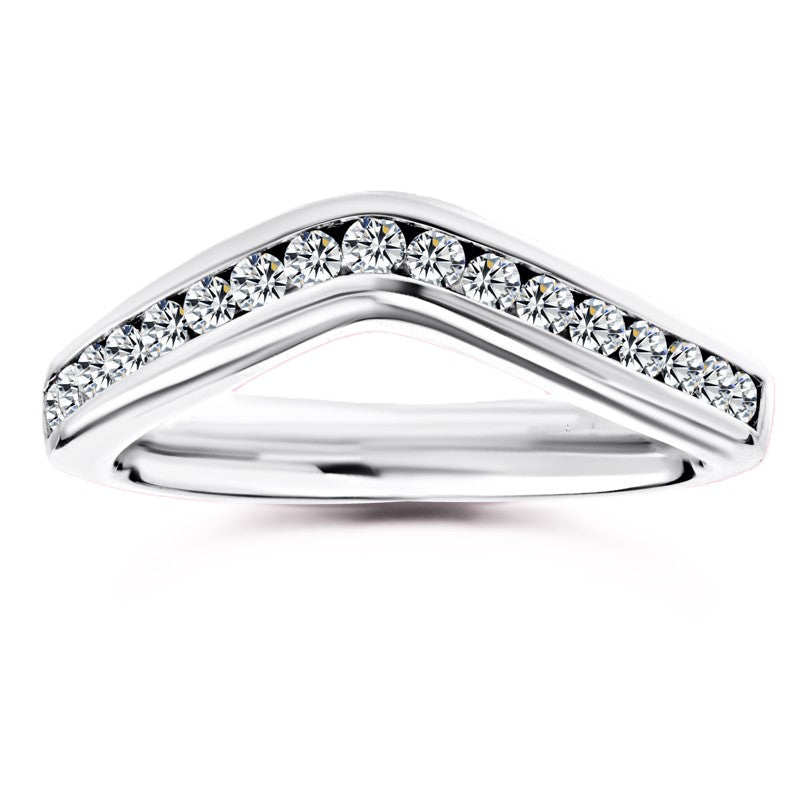 Moissanite Chevron Wedding Band – 0.50 carat – 925 Silver