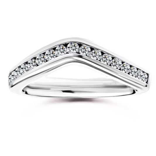 Moissanite Chevron Wedding Band – 0.50 carat – 925 Silver