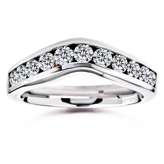 Moissanite Chevron Wedding Band – 1.00 carat – 925 Silver