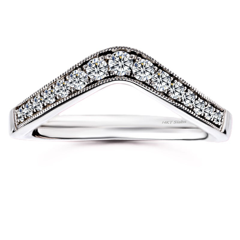 Moissanite V-Shaped Wedding Band – 0.50 carat – 925 Silver