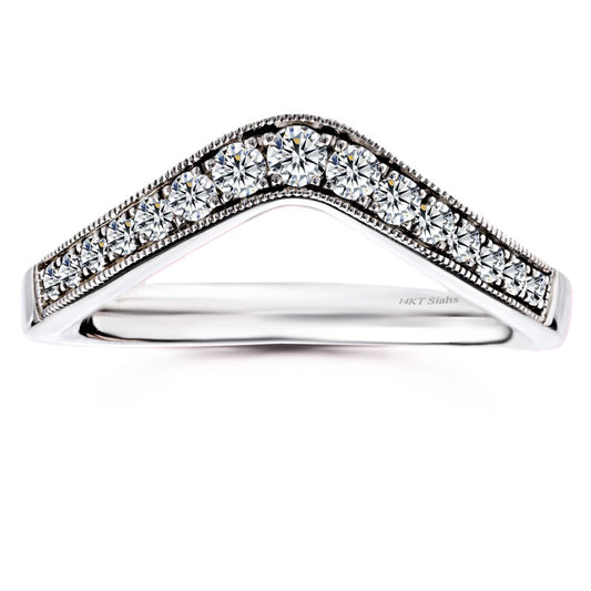 Moissanite V-Shaped Wedding Band – 0.50 carat – 925 Silver