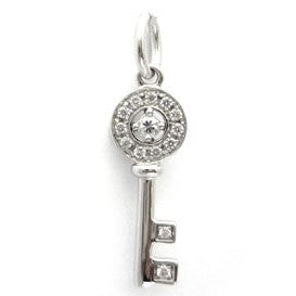 Moissanite Key Pendant with Chain – 925 Silver