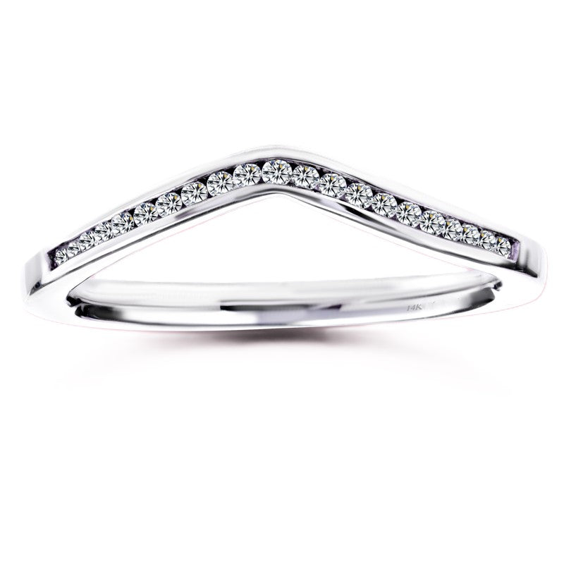 Moissanite Chevron Wedding Band – 0.10 carat – 925 Silver | BSI Jewelry