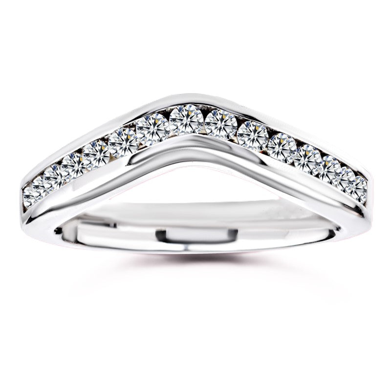 Moissanite Chevron Wedding Band – 0.70 carat – 925 Silver | BSI Jewelry