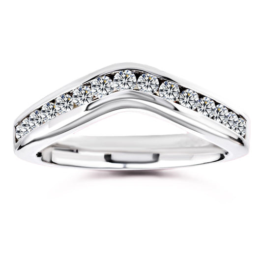 Moissanite Chevron Wedding Band – 0.70 carat – 925 Silver | BSI Jewelry