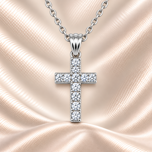 Radiating quiet strength and sparkle, this Moissanite cross in 925 silver symbolizes faith and grace. Timeless and hypoallergenic. Available now at BSI Jewelry.