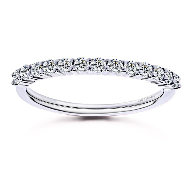 Refined 0.50 carat Moissanite half-eternity band in white-gold-plated 925 silver. Radiant brilliance, timeless style, and lasting comfort. Now at BSI Jewelry.