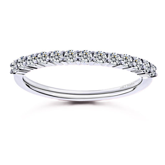 Refined 0.50 carat Moissanite half-eternity band in white-gold-plated 925 silver. Radiant brilliance, timeless style, and lasting comfort. Now at BSI Jewelry.