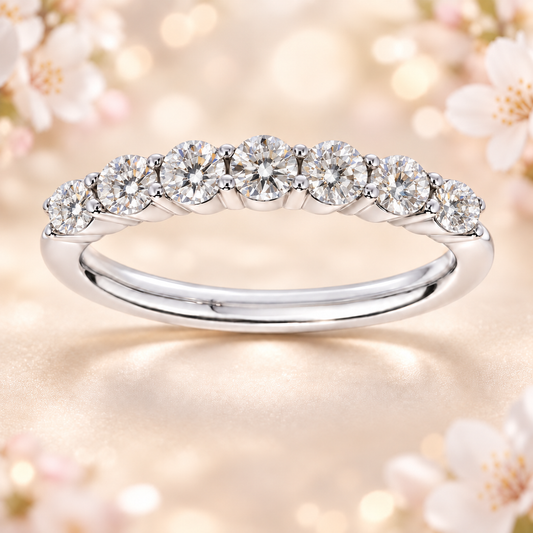 Moissanite Half-Eternity Wedding Band – 925 Silver | BSI Jewelry