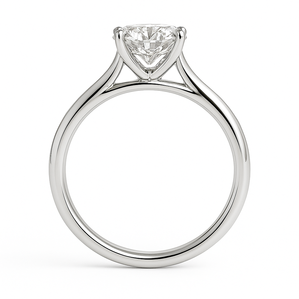 Romantic Moissanite heart solitaire engagement ring in 925 silver, featuring a 6mm heart cut stone. A symbol of love with timeless sparkle. Now at BSI Jewelry.