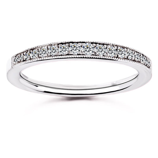 Moissanite Milgrain Half-Eternity Band – 0.30 carat – 925 Silver | BSI Jewelry