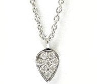 Delicate Moissanite teardrop pendant in 925 silver with sparkle. Hypoallergenic and refined, perfect for daily elegance or gifting. Available at BSI Jewelry.