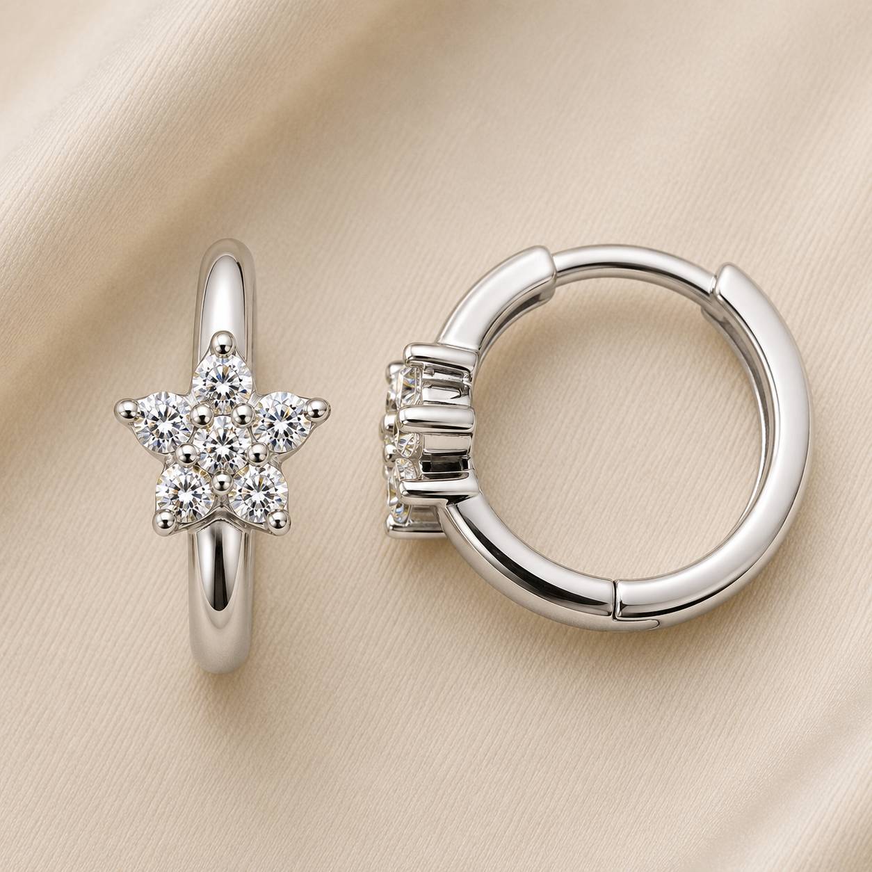 Moissanite Huggie Earrings – 925 Silver | BSI Jewelry