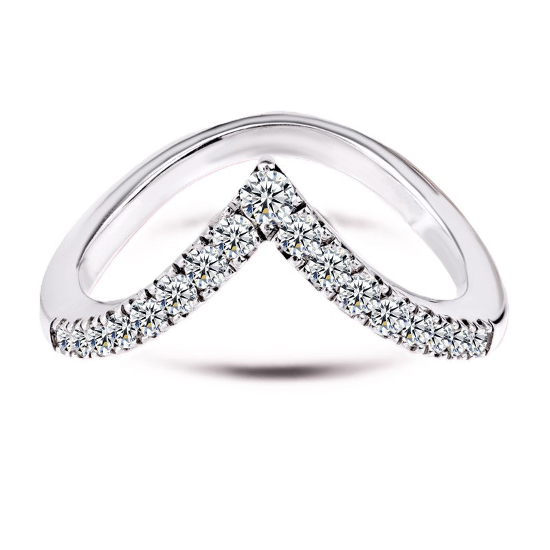 Moissanite V-Shape Wedding Band – 1.00 carat – 925 Silver | BSI Jewelry